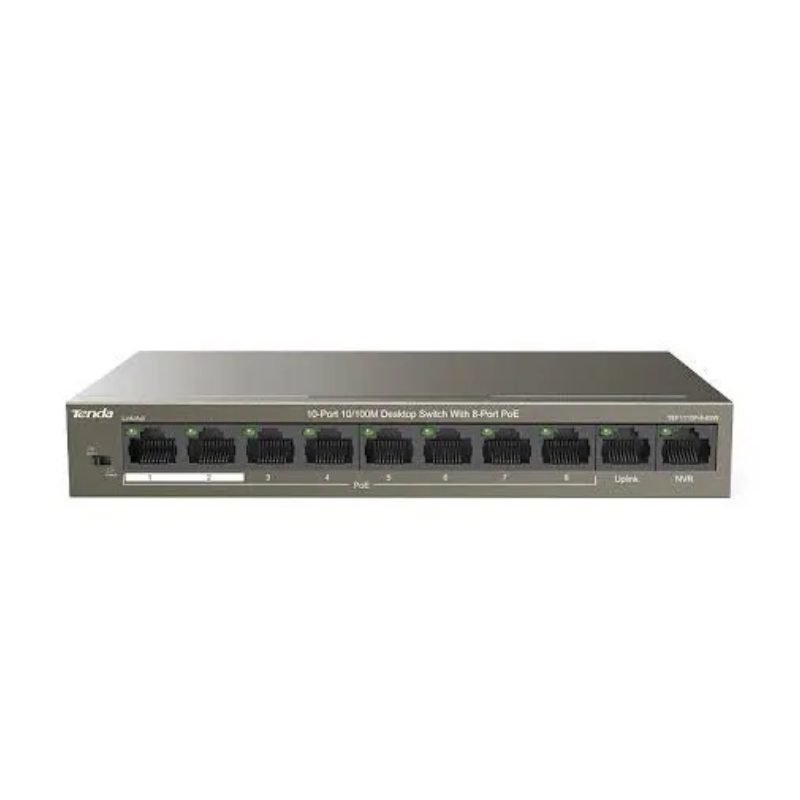 Tenda 8-Port PoE TEF1110P-8-63W 10-Port 10 100M Desktop Switch With 8-Port PoE